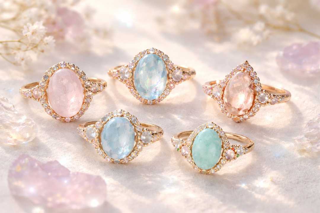 Pastel Natural Stone Rings: A Fashion Jewelry Trend