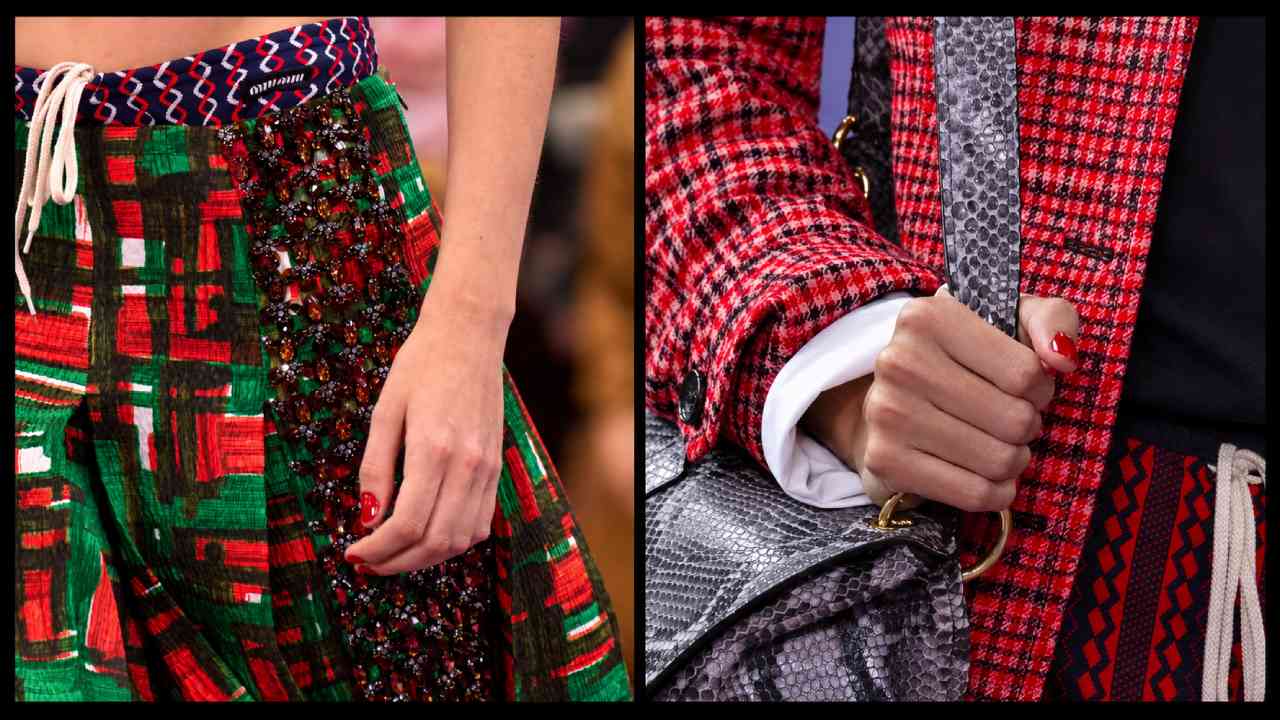 Miu Miu Makes Messy Red Manicure a Bold Beauty Statement